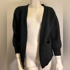 Wilfred Free Black 100% Wool Cardigan